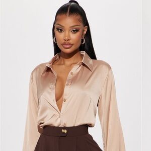 Elegant Satin Blouse in Cream